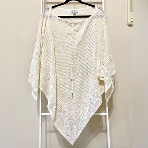 St. John Sport By Marie Gray Ivory Cream Knit Poncho Sweater